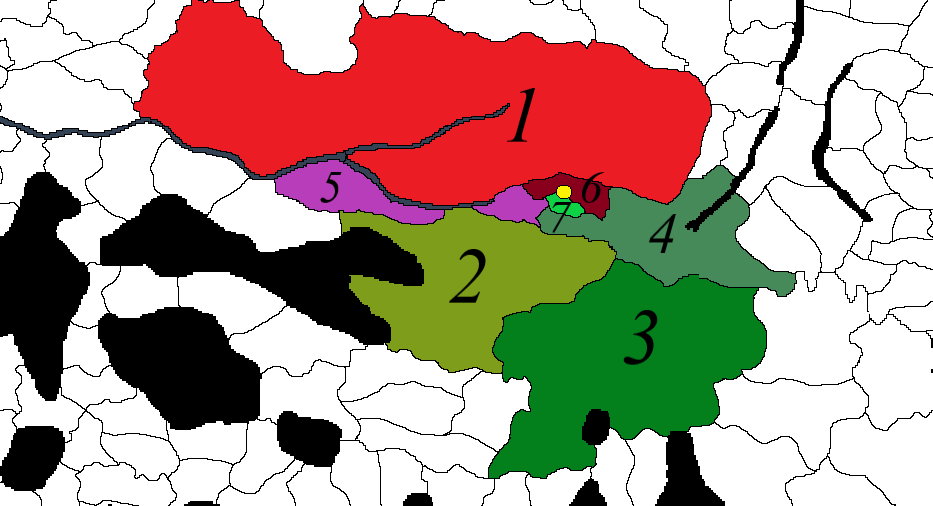 The Uxkhal Basin and the regional lords in color.